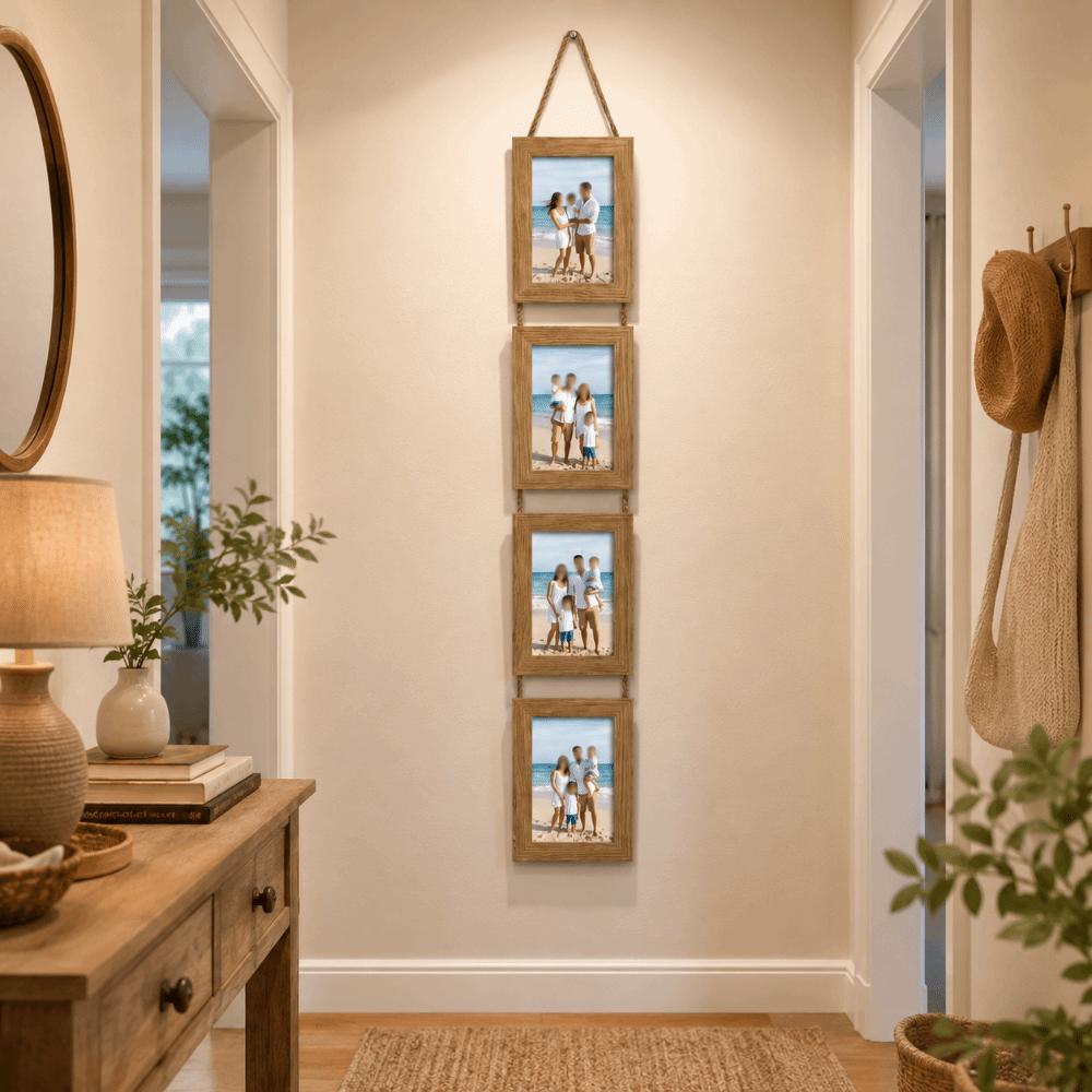 6-Inch Hanging Picture Frame Rustic Style Vertical Photo Wall Family Portrait Frame  Bedroom