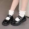 Girls' Leather Shoes for Spring and Autumn Children's Performance Shoes, Black Dance Shoes, Medium and Large Children's Leather Shoes
