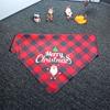 2pcs New Adjustable Christmas Pet Triangle Scarf Plaid Dog Bib Dog Bandanas Reversible Scarves