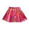 Девочки Металлическая Блестящая Юбка А-силуэта Эластичный Пояс Мини-юбка для Танцев Черлидинга Сценических Выступлений