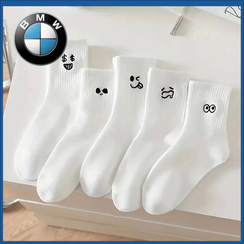 BMW Women's socks, suitable for spring, autumn, and winter. mid-calf length, thin style, ideal for students. japanese-inspired, trendy
