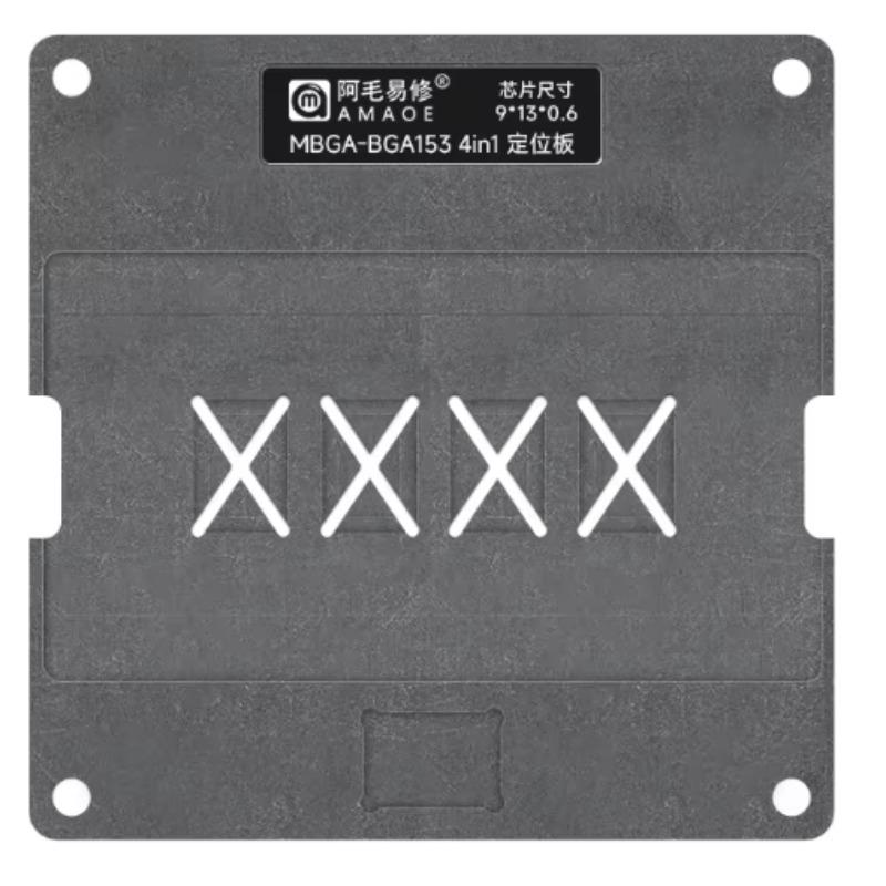 AMAOE MBGA-BGA153 BGA169 Tin Planting Platform Fixture EMMC EMCP UFS Memory Flash Chip 4-in-1 Soldering Stencil