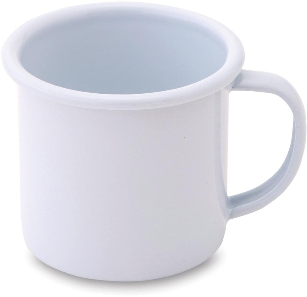 POSH LIVING Кухонные аксессуары Эмалированная кружка, Стильная и милая, Скандинавский кантри, Античный стиль, Белый