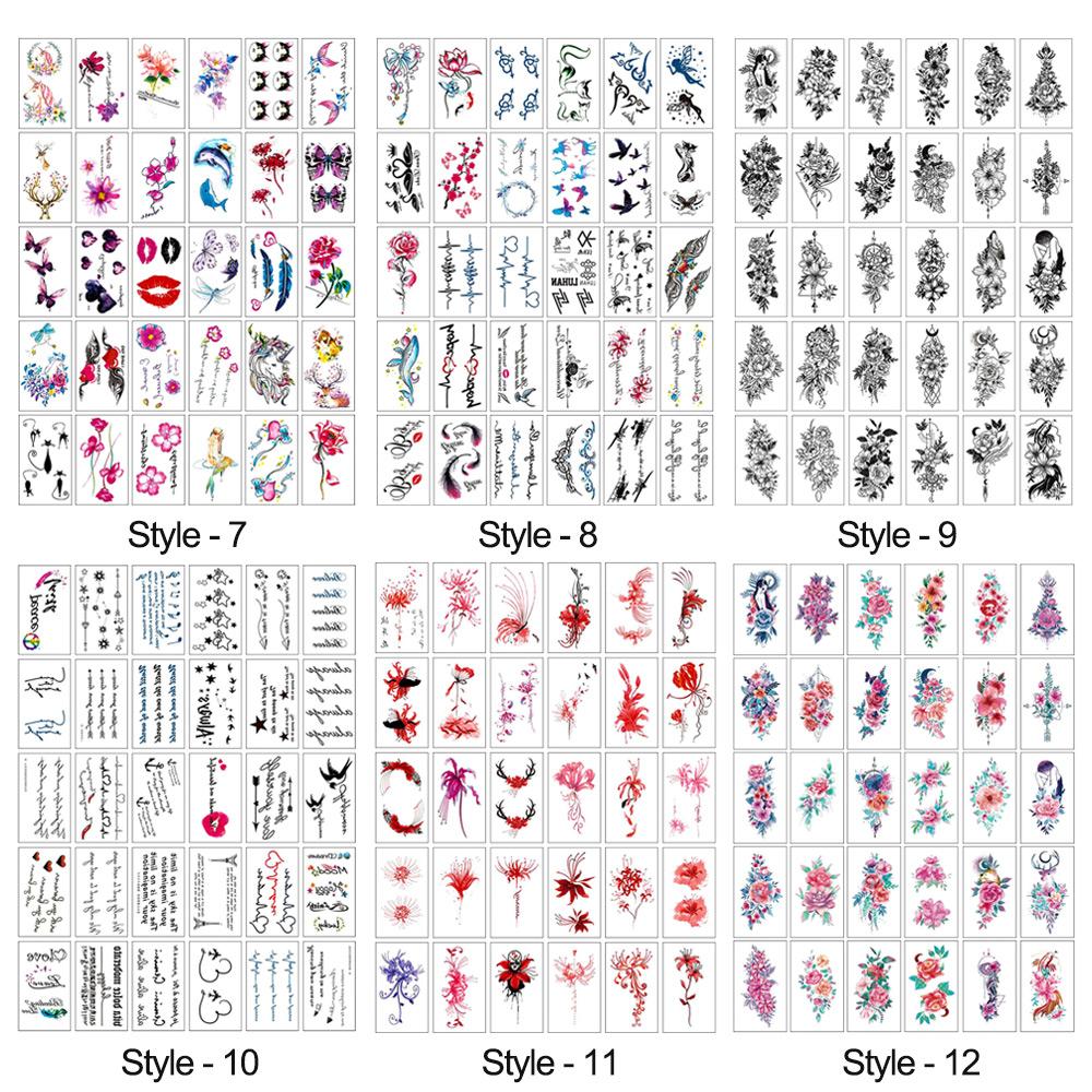 Simulation Colored Drawing Herb Fake Tatto Body Stickers Tattoos Stickers Temporary Tattoos