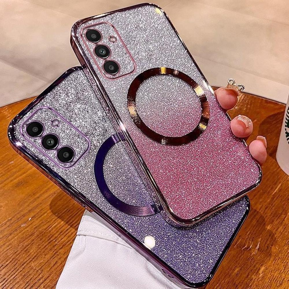 For Samsung Galaxy A35 5G Magnetic Case Electroplated Gradient Glitter TPU Phone Cover