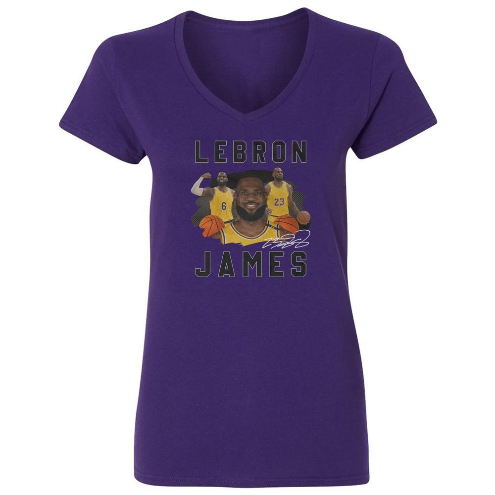 James Inspired Basketball Tee Los Angeles Fans Ladies039 V-Neck Tshirt