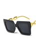 Retro Square Personalized Oversized Frame Chain Sunglasses Women Fashion Vintage Sun Glasses Femme
