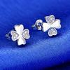 Серьги-клеверы с четырьмя листочками, антиаллергенные, цветочные, с бриллиантами, модные, с цветами, полные бриллиантовые серьги-украшения