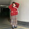 Рождественская радужная клетчатая шерстяная плиссированная юбка японская узкая юбка с высокой талией милая винтажная мода Faldas Para Mujeres