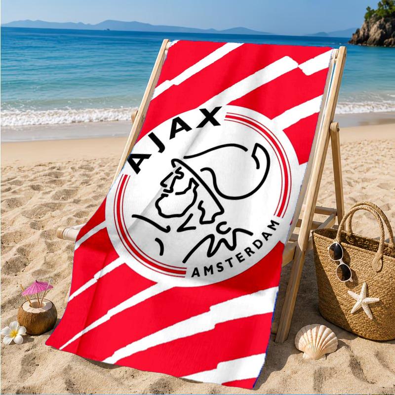 Пляжное полотенце с эмблемой AFC Ajax, Быстросохнущее, Легко ухаживать, Подходит как для фитнеса, так и для пляжного отдыха, Спортивный незаменимый аксессуар
