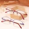 New Fashion Metal Memory Titanium Alloy Reading Glasses Anti-blue Half-frame High-definition Reading Glasses