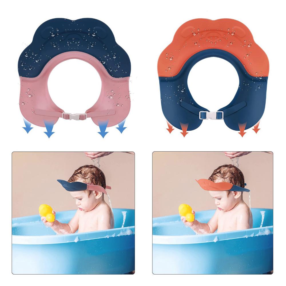 Portable Ear Protection Head Cover Baby Shower Cap Silicone Bath Visor Shampoo Shield Baby Bath Cap