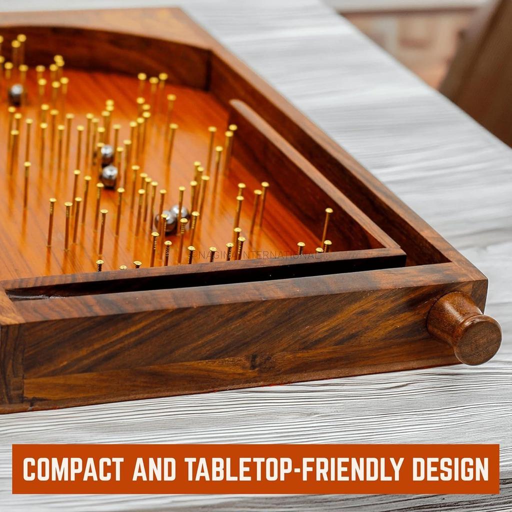 Bagatelle Traditional Wooden Crafted Tabletop Pinball Game | Exclusive Kid's Toys Decor & Gifts (Large)