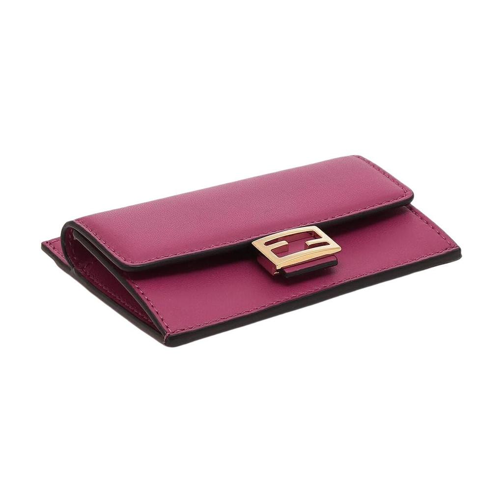 FENDI Leather Card Holder Women's Rose Red 8M0423-AAJD-F1MQA