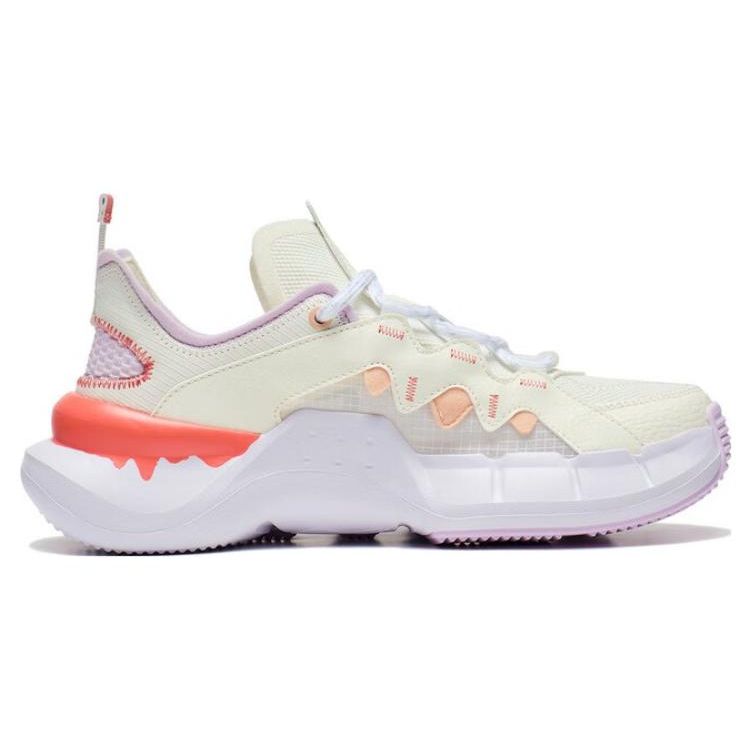 Li Ning Wade Wisdom Нескользящие износостойкие низкие повседневные туфли женские кроссовки белые фиолетовые розовые ABCT050-3