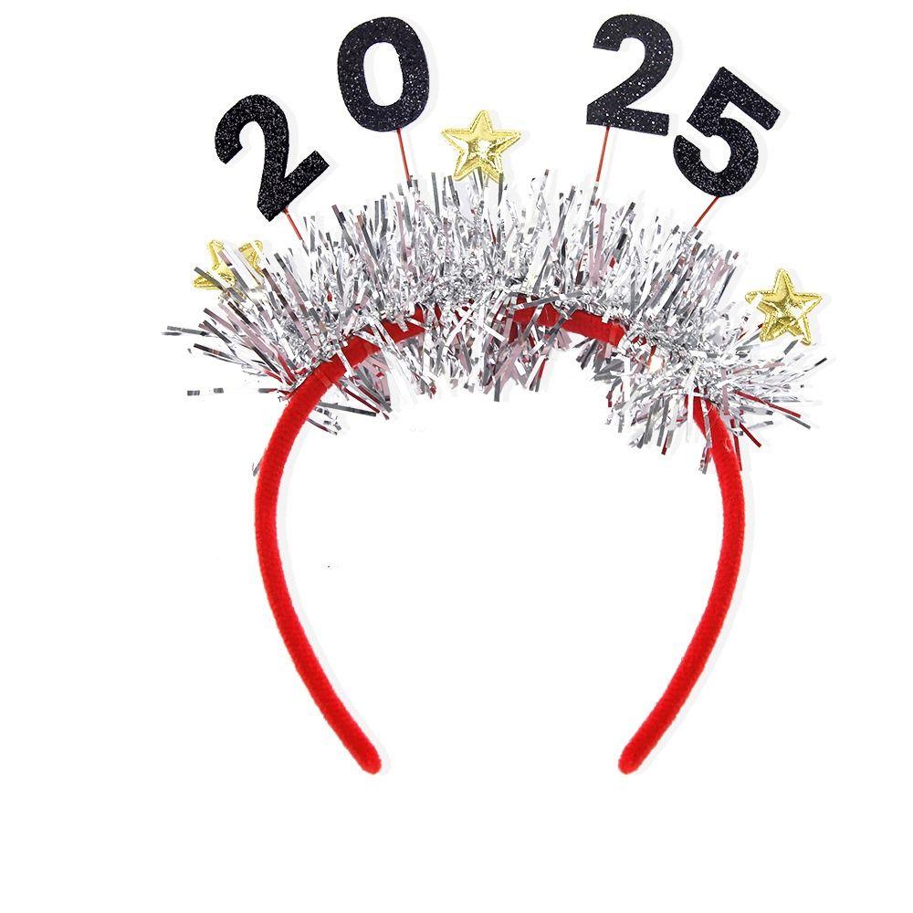 Головной убор с буквами, рождественский, пластиковый, новогодний, декоративный, головной убор 2025, повязка на голову для девочки