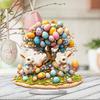 Easter Bunny Acrylic Ornament 2D Flat Print Colorful Eggs Tree Rabbit Ornament Desktop Decoration Easter Eggs Sign for Home Mantel Dinning Table Decor