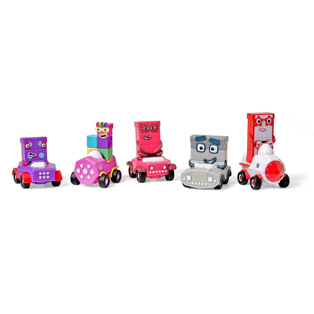 Numberblocks Numberblocks Miniature Car Figure Set, 6-10 Character Cars, 5-Piece Set, 96928, Authentic