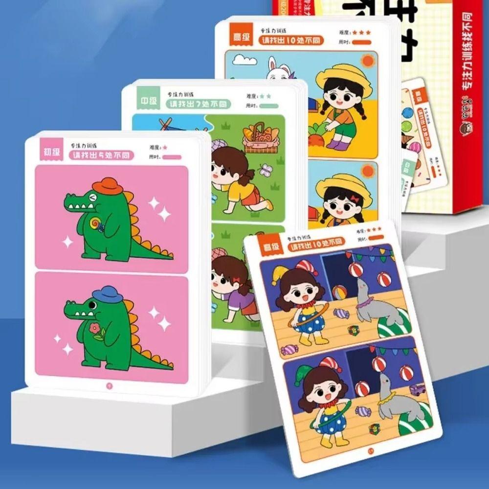 Rewritable Concentration Training Game Find The Difference Picture Books Puzzle Toy Training Brain