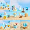 Charming Resin Surfboard Sailboat Seagull Seashell Beach Decor Miniatures Modern