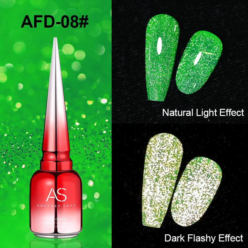 Explosive Fluorescent Broken Diamond Nail Polish Glue Colorful Reflective Bouncy Nail Polish Glue for Nail Salons Phototherapy Glue