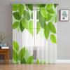 Ветка Свежие Зеленые Листья Прозрачные Шторы для Гостиной Прозрачный Тюль Оконные Шторы Спальня Кухня Домашний Декор Вуаль Шторы