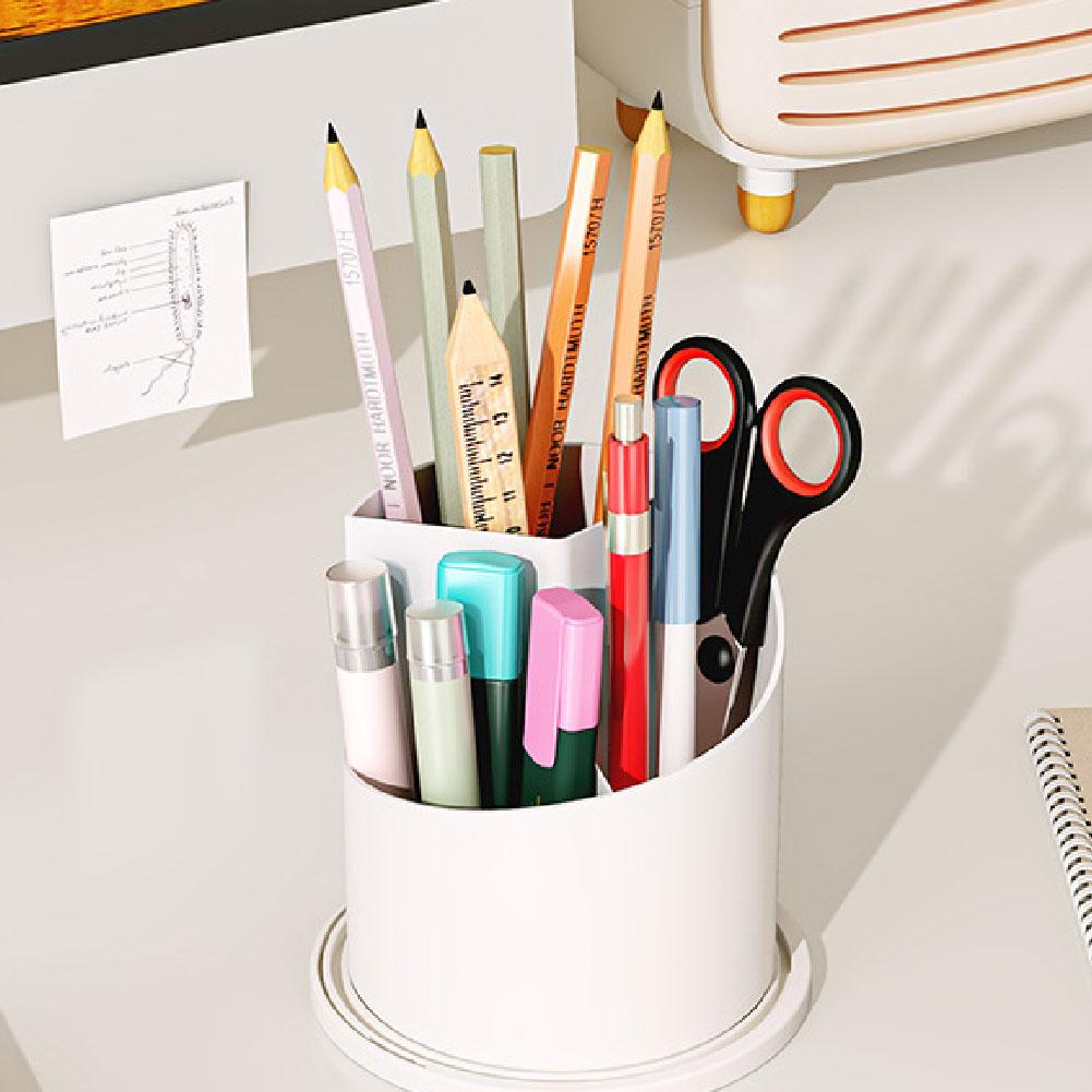 360. Rotating Makeup Brush Holder With Lid Luxury Cosmetic Holder Eyebrow Pencil Storage Lipsti I4R9