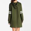 Women's Contrasting Color Long Sleeve Hooded Pocket Pullover Hooded Dress