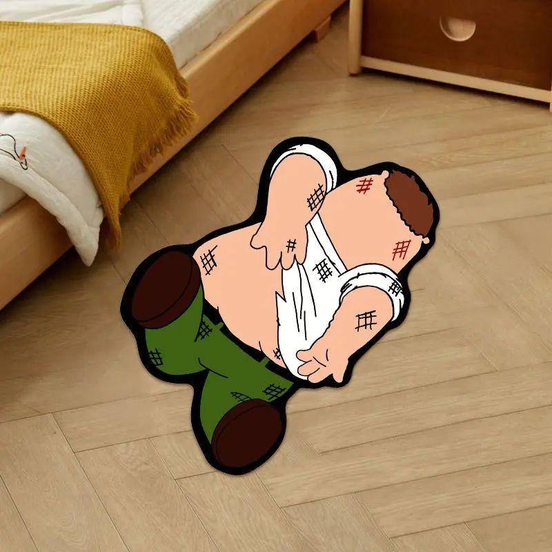 VIKAMA Fun Cartoon Character Area Rug Stylish Bedroom and Living Room Floor Mat Children's Room Game Room Rug Home Decoration