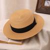 Large Women's Summer Straw Hat British Retro Style Beach Hat Sun Protection Breathable Wide Brim Jazz Soft Sun Hat for Hiking Travel Outings