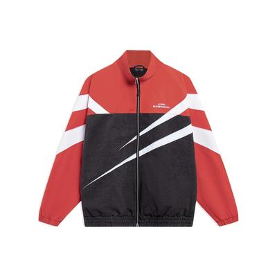 Li Ning SS23 Skateboard Series Color Block Zipper Loose Casual Jacket Men jackets Red AFDT127-1