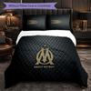 Olympique Marseille 3 Piece Bedding Set Soft Duvet Cover Set with Pillowcases Printed Bedroom Decor Set for Home