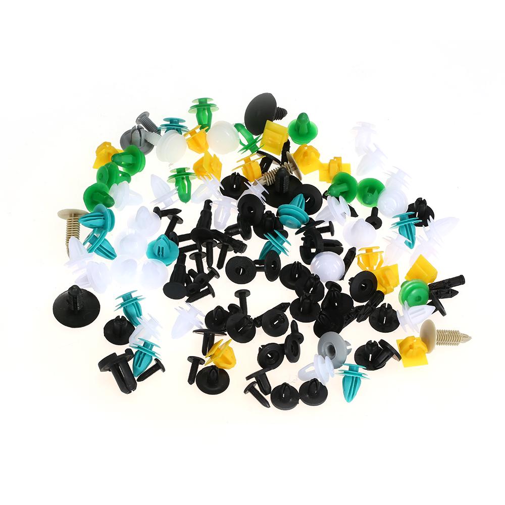 Auto Fastener Clips 100PCS Car Mixed Universal Door Trim Panel Rivet Bumper Plastic Clip Car Retainer Clips Car