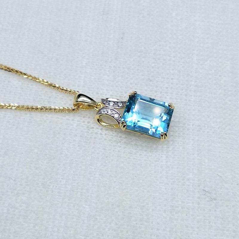 Натуральный хороший цвет BB, небесно-голубой топаз, комплект украшений, кольца, ожерелья и серьги, изысканные ювелирные изделия из серебра 925 пробы для женщин с подарочной коробкой