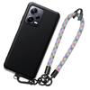 Case - E.F.CONNECTION - For Xiaomi Redmi Note 12 5G - Soft Black Silicone - Removable Multicolor Lanyard - Lightweight