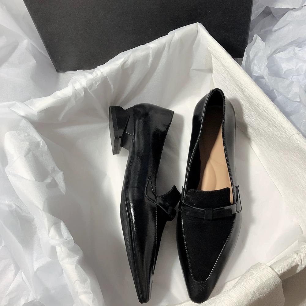 Весна Осень Новые Сексуальные Модные Туфли на Высоком Каблуке с Цветной Отделкой Новые Элегантные и Удобные Банкетные Туфли на Толстом Каблуке для Женщин