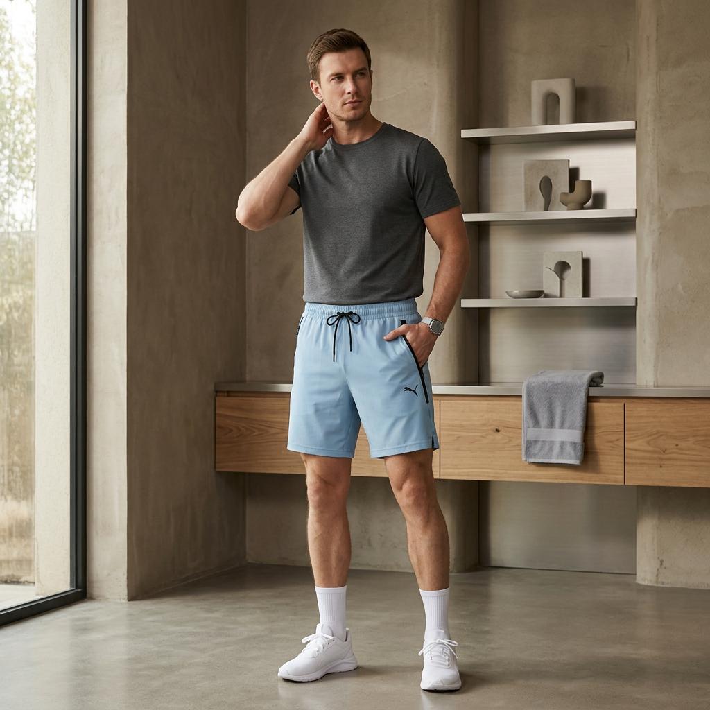Puma Дышащие Влагоотводящие Шорты для Бега и Тренировок на Шнуровке Мужские шорты 624391-20
