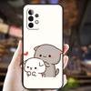 Чехол-кейс с котиком и персиком моти для Samsung Galaxy A54 A34 A24 A14 A12 A32 A52 A51 A71 A50 A70 A13 A33 A53 A52S