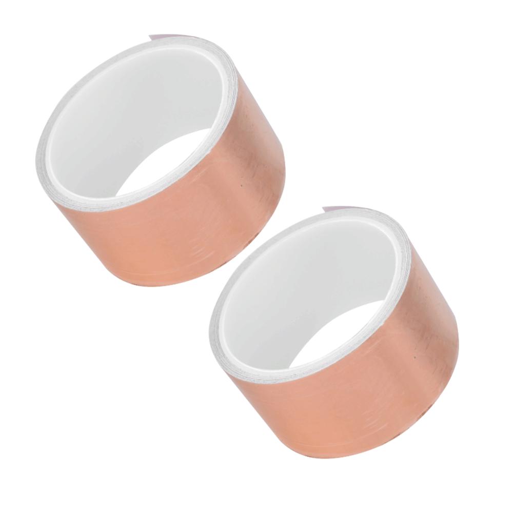 2PCS Self Adhesive Copper Foil Tape Single Conductor Tape For Electromagnetic Wave Shielding