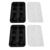 2Pcs 3D Cat Shape Silicone Ice Cube Tray 4 Cubes Reusable Cute Animal Shape Silicone Ice Mould for