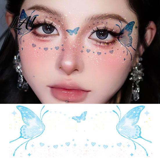 Easy Application Face Decals Glitter Butterfly Stickers Waterproof Temporary Tattoos for Festival Party Stage Long Lasting Makeup Makeup Water