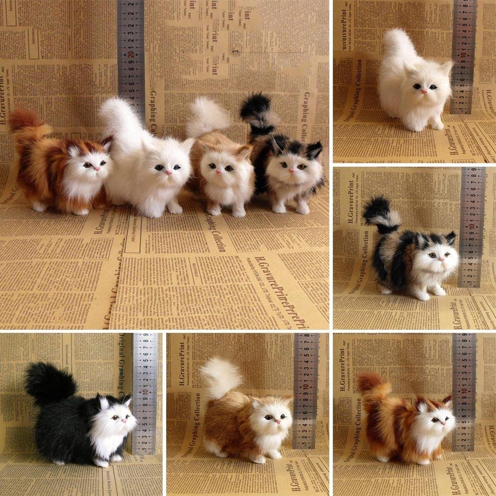 Mini Faux Fur Ornament Kitten Doll Model Plush Cat Toy