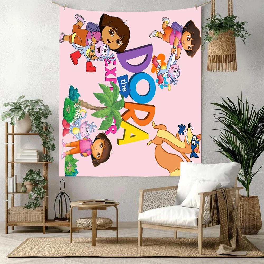 Dora Explorer Wall Decor Tapestry Art For Pet Memorial Birthdaywedding Party Backdrop Family Gift