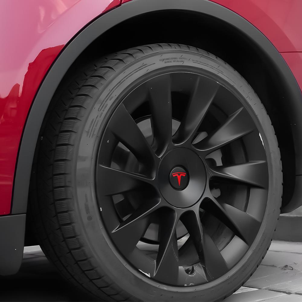AAAIR1 4pcs 20 Inch Auto Styling For Tesla Model Y Car Wheel Center Hub Cap Badge Cover Tire Center Hubcaps Covers Decor Accessories
