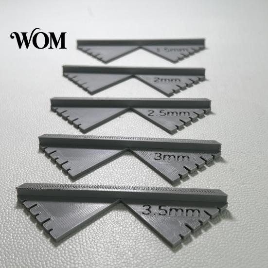 Cardboard Corner Trimmer 5Pcs/Set Bookbinding Cutting Jigs, Binding Tools, 1.5mm 2mm Guide 2.5mm 3mm 3.5mm Plastic Measurement Rulers for Album Making
