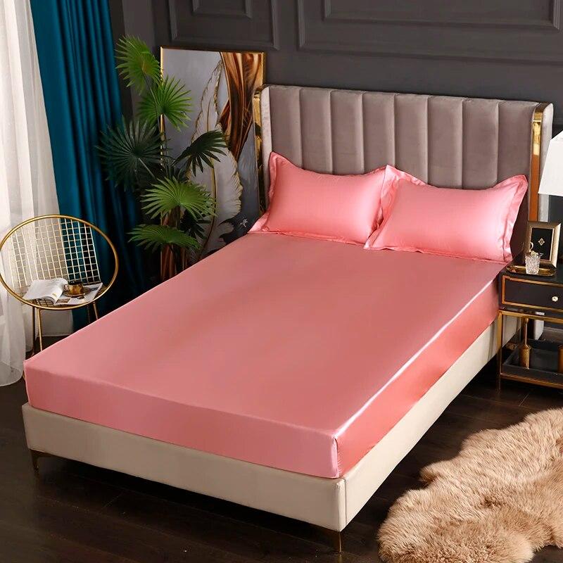 Сплошной цвет на подкладке, атласный вискоза, высококачественный наматрасник, простыни на резинке, распродажа, простыня