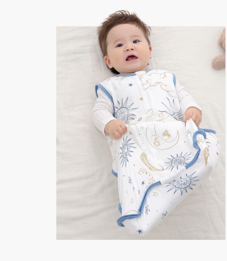 Детский спальный мешок-трансформер из бамбуковой хлопчатобумажной марли с разделяющимися ножками - весна/лето