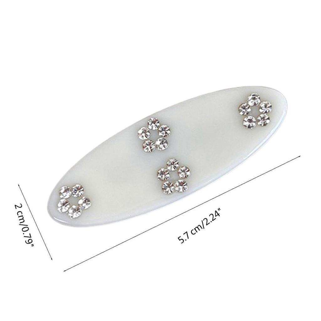 Oval Hair Clip Rhinestone Flower Hair Clip for Girl Flower Barrettes y2k Hairpin Duckbill Clip Side Clip Hair Barrettes Pink