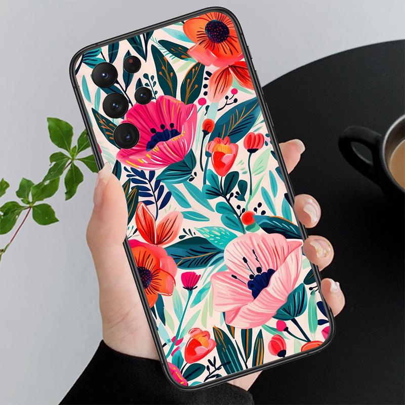 Цветочный Арт Чехол для Телефона Для Samsung Galaxy S26 S25 S24 S23 S22 Ultra S23 S22 S25 Plus S24 FE S26Edge