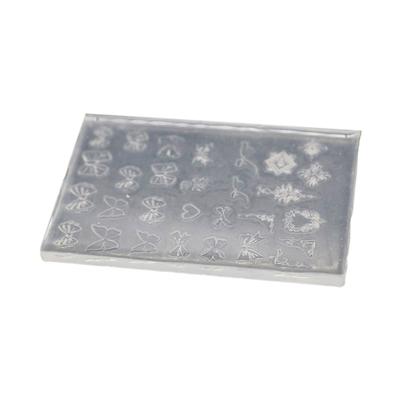 Тонкая силиконовая форма для дизайна ногтей, прозрачная пластина для штамповки бантиком, трафареты для ногтей, инструменты для маникюра своими руками